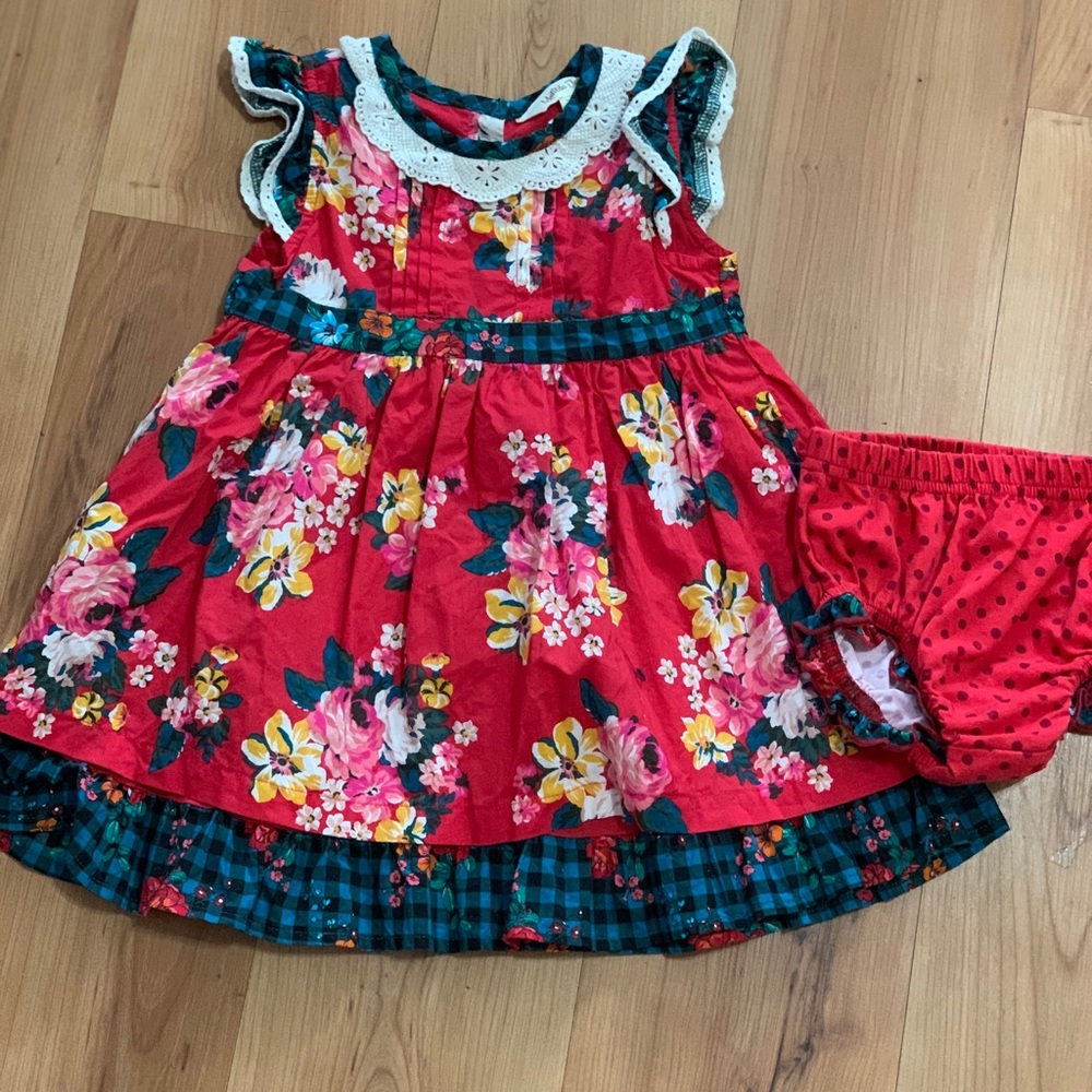 Matilda Jane dress and bloomers 12/18month